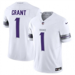 Men Minnesota Vikings 1 Bud Grant White F U S E  Winter Warrior Limited Stitched Jersey