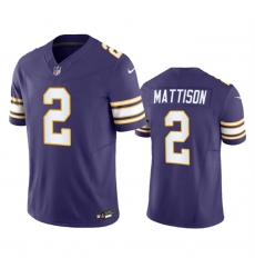 Men Minnesota Vikings 2 Alexander Mattison Purple 2023 F U S E  Vapor Untouchable Limited Stitched Jersey