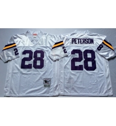 Men Minnesota Vikings 28 Adrian Peterson White M&N Throwback Jersey