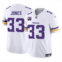 Men Minnesota Vikings 33 Aaron Jones White 2025 F U S E  Vapor Untouchable Limited Stitched Jersey