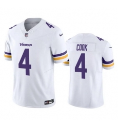 Men Minnesota Vikings 4 Dalvin Cook White 2023 F U S E  Vapor Untouchable Stitched Jersey