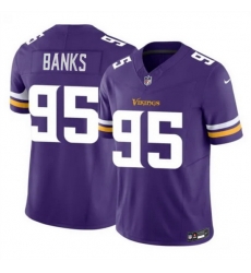 Men Minnesota Vikings  95 Caleb Banks Purple 2026 Draft F U S E  Vapor Untouchable Limited Stitched Jersey