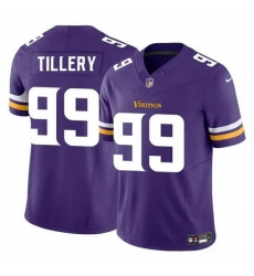 Men Minnesota Vikings 99 Jerry Tillery Purple 2023 F U S E  Vapor Untouchable Limited Stitched Jersey