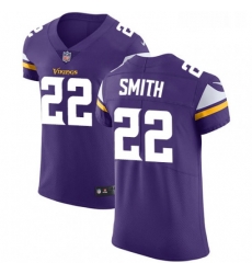 Mens Nike Minnesota Vikings 22 Harrison Smith Purple Team Color Vapor Untouchable Elite Player NFL Jersey