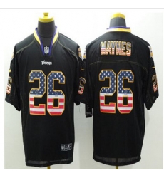 New Minnesota Vikings #26 Trae Waynes Black Mens Stitched NFL Elite USA Flag Fashion Jersey