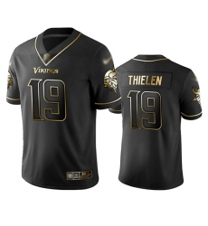 Vikings 19 Adam Thielen Black Men Stitched Football Limited Golden Edition Jersey