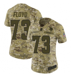 Nike Vikings #73 Sharrif Floyd Camo Women Stitched NFL Limited 2018 Salute to Service Jersey