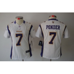 Nike Women Minnesota Vikings #7 Ponder White(Women Limited Jerseys)