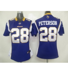 Women Nike Minnesota Vikings 28# Peterson Jersey