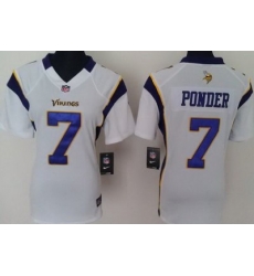 Women Nike Minnesota Vikings 7# Christian Ponder White Nike NFL Jerseys