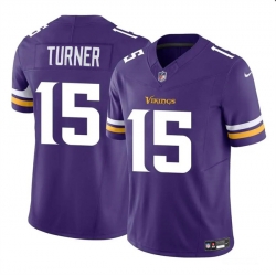 Youth Minnesota Vikings 15 Dallas Turner Purple 2024 Draft F U S E  Vapor Untouchable Limited Stitched Jersey