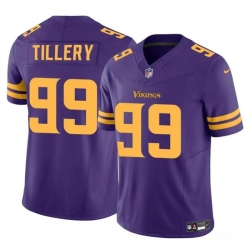 Youth Minnesota Vikings 99 Jerry Tillery Purple 2023 F U S E  Color Rush Untouchable Limited Stitched Jersey