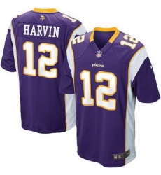 Youth Nike Minnesota Vikings 12# Percy Harvin Game Purple Color Jersey