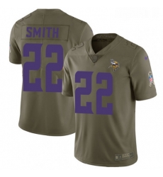 Youth Nike Minnesota Vikings 22 Harrison Smith Limited Olive 2017 Salute to Service NFL Jersey