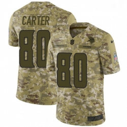 Youth Nike Minnesota Vikings 80 Cris Carter Limited Camo 2018 Salute to Service NFL Jersey