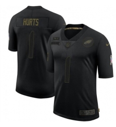 Men Nike Jalen Hurts Philadelphia Eagles Limited Black 2020 Salute To Service NFL Jersey