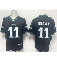 Men Philadelphia Eagles 11 A J  Brown Black 2024 New Vapor Untouchable Limited Stitched Football Jersey