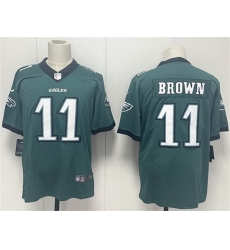 Men Philadelphia Eagles 11 A J  Brown Green 2024 New Vapor Untouchable Limited Stitched Football Jersey