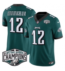 Men Philadelphia Eagles 12 Randall Cunningham Green 2024 NFC East Champions F U S E  Vapor Untouchable Limited Stitched Football Jersey