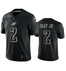 Men Philadelphia Eagles 2 Darius Slay Jr Black Reflective Limited Stitched Jersey