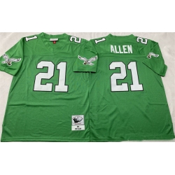 Men Philadelphia Eagles 21 Eric Allen Kelly Green Throwback Stitched Football Jersey