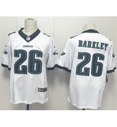 Men Philadelphia Eagles 26 Saquon Barkley White 2024 New Vapor Untouchable Limited Stitched Football Jersey