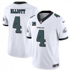 Men Philadelphia Eagles 4 Jake Elliott White 2025 F U S E  With 4 Star C Patch Vapor Untouchable Limited Stitched Football Jersey