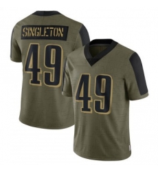 Men Philadelphia Eagles 49 Alex Singleton Olive Limited 2021 Salute To Service Nike Jersey