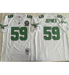Men Philadelphia Eagles 59 Seth Joyner White Throwback Stitched Football Jersey