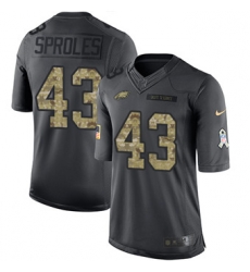 Nike Eagles #43 Darren Sproles Black Mens Stitched NFL Limited 2016 Salute To Service Jersey