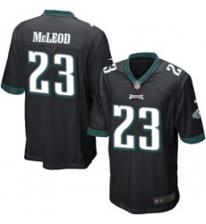 mens nike philadelphia eagles #23 rodney mcleod game black alternate nfl jersey