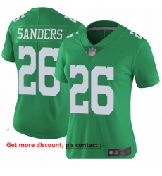 Eagles 26 Miles Sanders Green Women Stitched Football Limited Rush Jersey