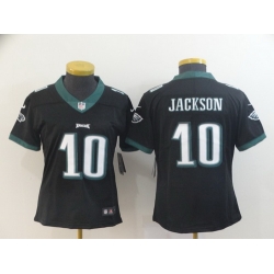 Women Eagles 10 DeSean Jackson Black Vapor Untouchable Limited Jersey