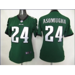 Women Nike Philadelphia Eagles 24# Nnamdi Asomugha Green Jersey