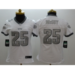 Women Nike Philadelphia Eagles #25 LeSean McCoy Platinum White Jerseys