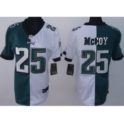 Women Nike Philadelphia Eagles 25 LeSean McCoy White Green Split NFL Jerseys