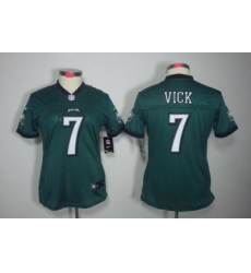 Women Nike Philadelphia Eagles 7# Michael Vick Green Color Limited Jerseys