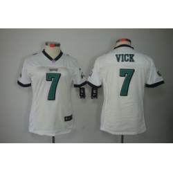 Women Nike Philadelphia Eagles 7# Michael Vick White Color Limited Jerseys