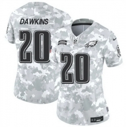 Women Philadelphia Eagles 20 Brian Dawkins 2024 F U S E Arctic Camo Salute To Service Limited Stitched Jersey