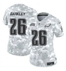 Women Philadelphia Eagles 26 Saquon Barkley 2024 F U S E Arctic Camo Salute To Service Limited Stitched Jersey