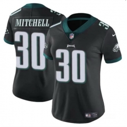 Women Philadelphia Eagles 30 Quinyon Mitchell Black 2024 Draft Vapor Untouchable Limited Stitched Football Jersey