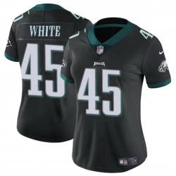 Women Philadelphia Eagles 45 Devin White Black Vapor Untouchable Limited Stitched Football Jersey