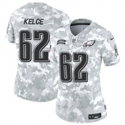 Women Philadelphia Eagles 62 Jason Kelce 2024 F U S E Arctic Camo Salute To Service Limited Stitched Jersey