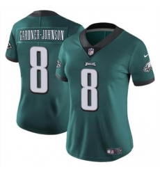 Women Philadelphia Eagles 8 Chauncey Gardner Johnson Green Vapor Untouchable Limited Stitched Football Jersey