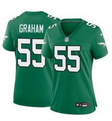 Women Philadelphia Eagles Brandon Graham #55 Green Vapor Limited Stitched NFL Jersey