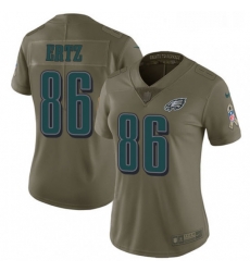 Womens Nike Philadelphia Eagles 86 Zach Ertz Limited Olive 2017 Salute to Service NFL Jersey