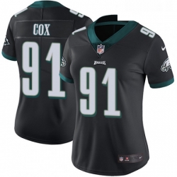 Womens Nike Philadelphia Eagles 91 Fletcher Cox Black Alternate Vapor Untouchable Limited Player NFL Jersey