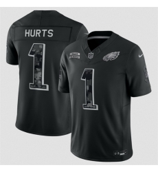 Youth Philadelphia Eagles  1 Jalen Hurts Black 2026 Salute to Service Limited Stitched Football Jersey