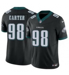 Youth Philadelphia Eagles Jalen Carter #98 Black F U S E Stitched NFL Jersey