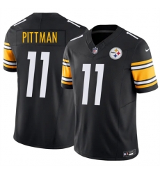 Men Pittsburgh Steelers 11 Michael Pittman Jr Black 2025 F U S E Vapor Limited Stitched Football Jersey Men Pittsburgh Steelers 11 Michael Pittman Jr Black 2025 F U S E Vapor Limited Stitched Football Jersey